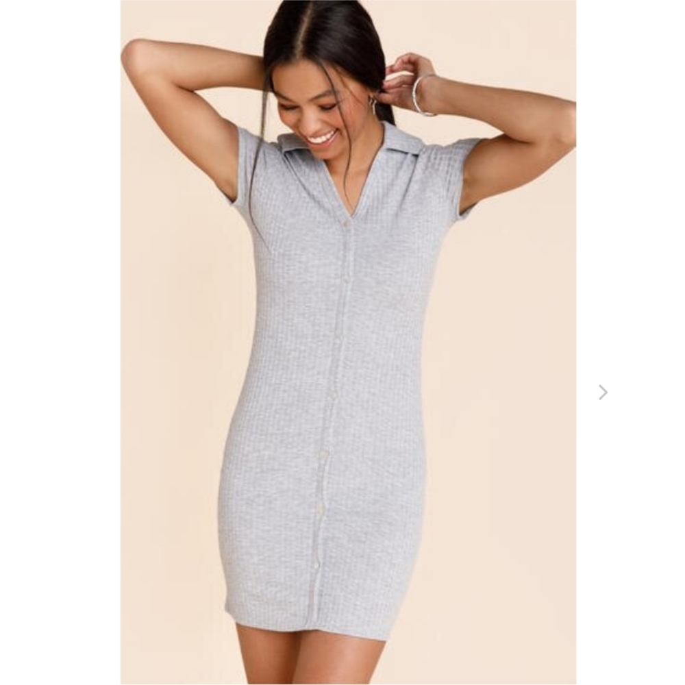 🤍 NWT Ana Ribbed Button Down Mini Dress, Size XL 🤍